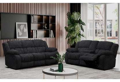 Ashton Ebony RECLINING SOFA/CONSOLE RECLINING LOVESEAT