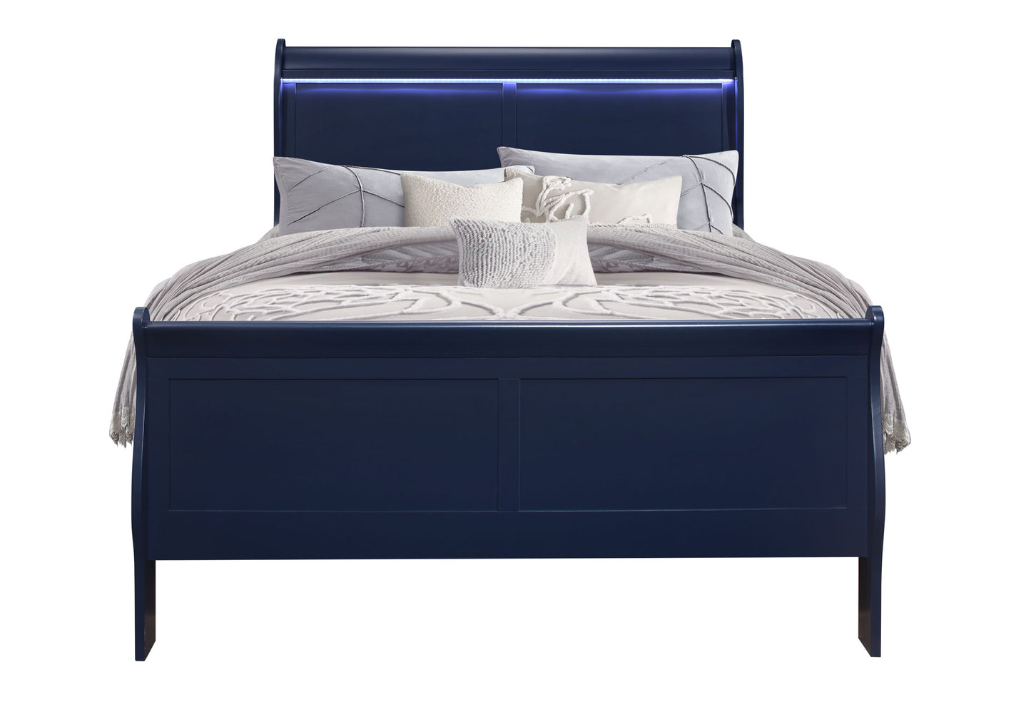 james blue full bed with led