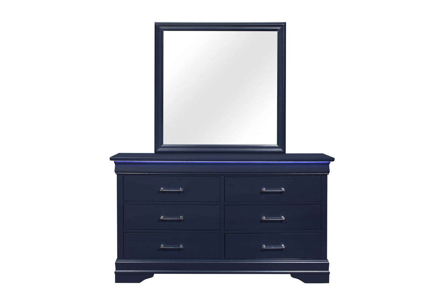 james blue dresser with led