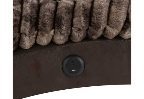 Chase Mink/Java BROWN ON BROWN CHAISE WITH LED AND USB