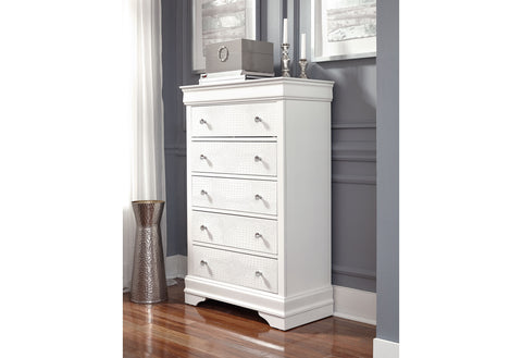 Amber White QUEEN BED GROUP WITH LED