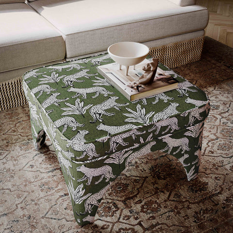 Elodie Savoy Leopard Performance Jacquard Ottoman - image 2