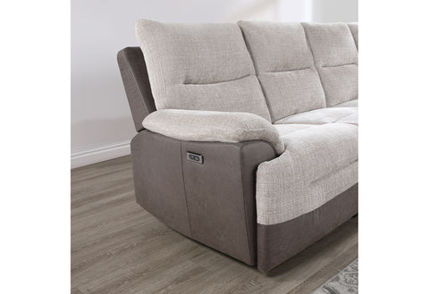 Deborah Beige/Brown SECTIONAL WITH PULL OUT BED AND USB
