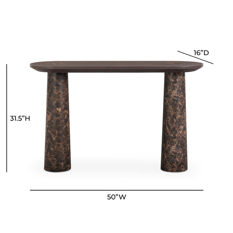 Vivienne Capri 50" Faux Emperador Marble Console Table - image 6