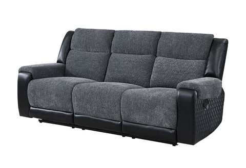 Dawn Grey/Black RECLINING SOFA