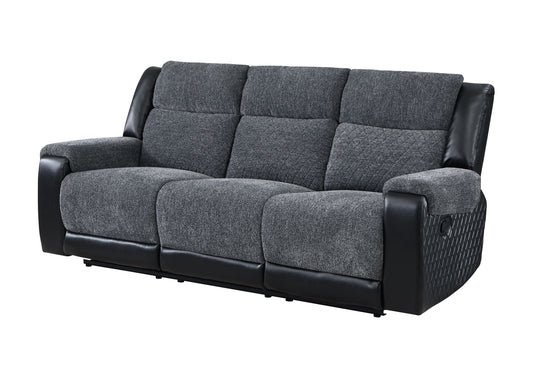 Dawn Grey/Black RECLINING SOFA