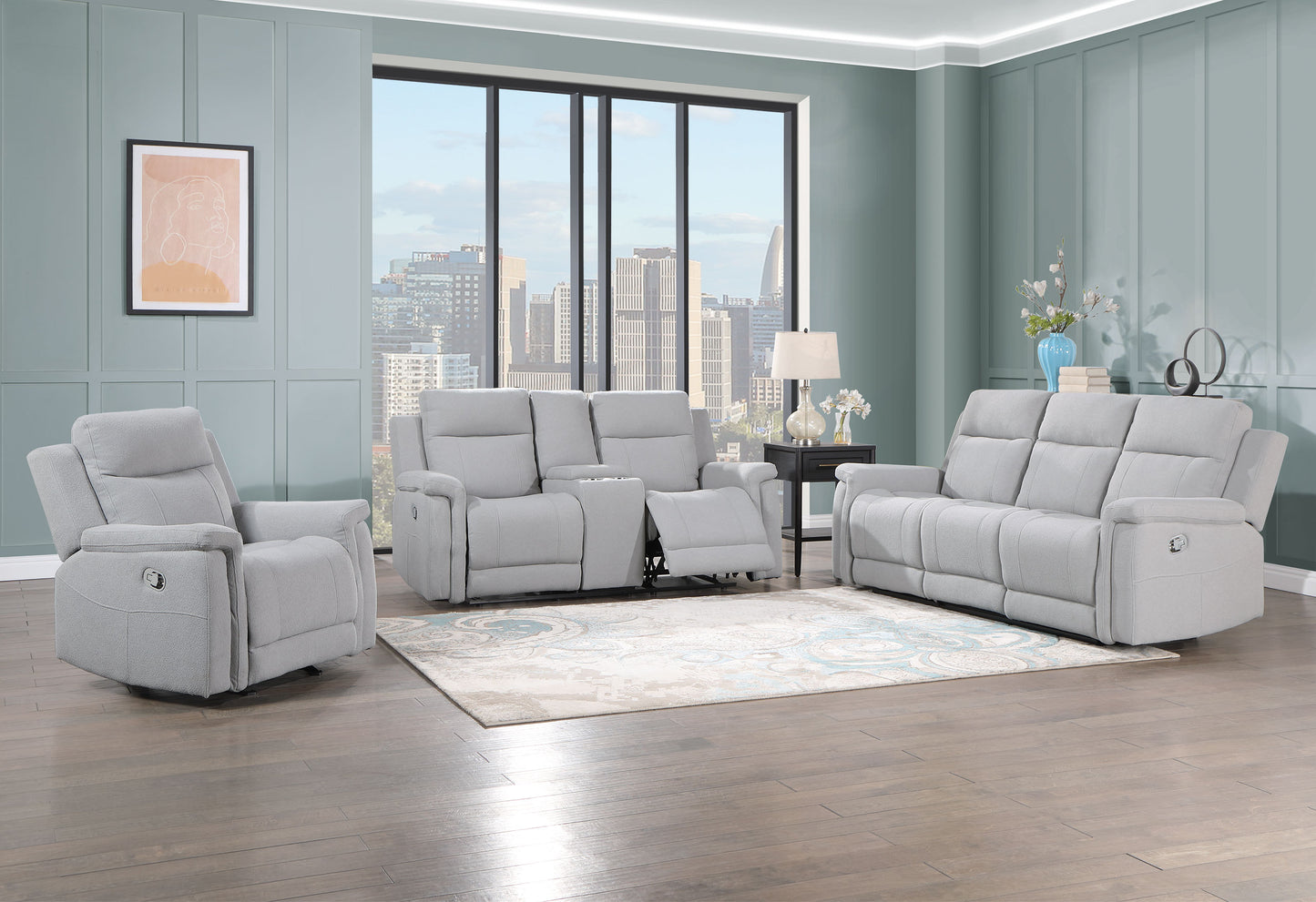 ava grey glider recliner