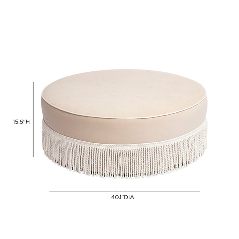 Margaux Valois Tasseled Round Ottoman - image 6