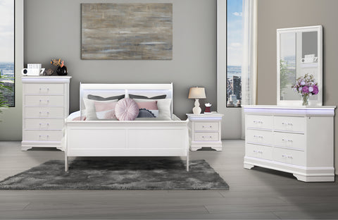 James White FULL BED GROUP WITH LED