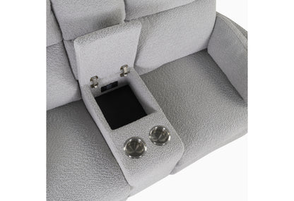 Clara Fluffy Grey POWER RECLINING SOFA/POWER CONSOLE RECLINING LOVESEAT