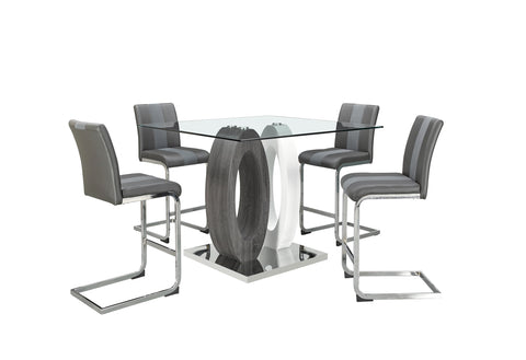 Ozark Grey BAR TABLE + 4 BS
