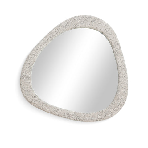 Giselle Marlowe 32"X25" Neutral Floral Jacquard Wall Mirror - image 2