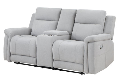 Ava Grey CONSOLE RECLINING LOVESEAT