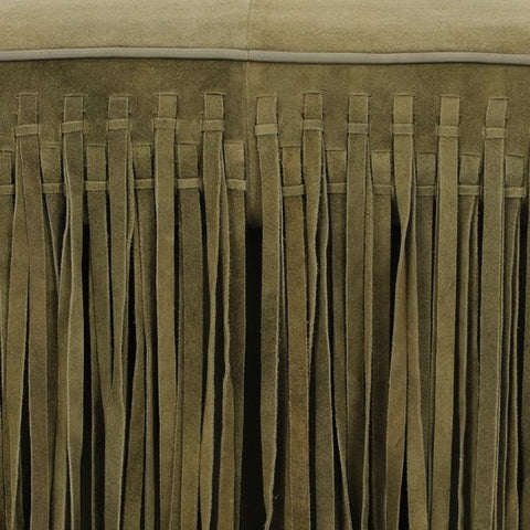 Amelie Devereux Square Suede Fringe Ottoman - image 6