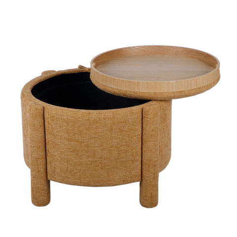 Amelie Capri Railroad Chenille Storage Stool With Reversible Tray Top - image 5
