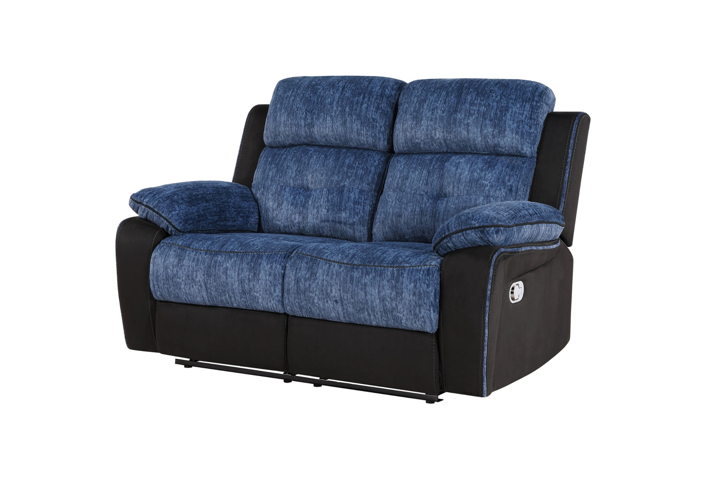 dean navy/black reclining loveseat