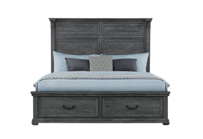 Alex Grey Storage,Tatum Grey Panel Bed KING BED STORAGE