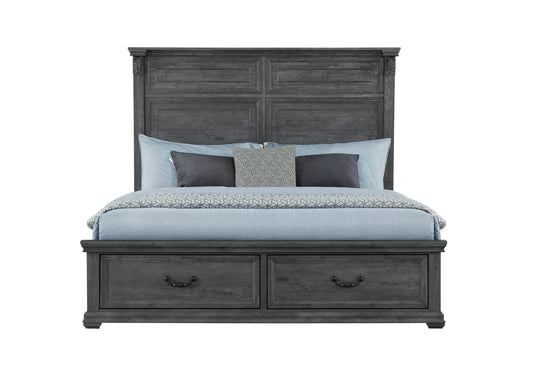 Alex Grey Storage,Tatum Grey Panel Bed KING BED STORAGE