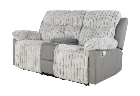 Dakota Grey CONSOLE RECLINING LOVESEAT