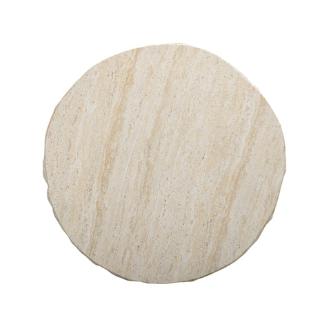 Delphine Siena Faux Travertine Indoor/Outdoor Concrete Side Table - image 4