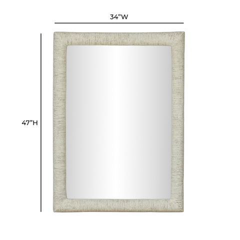 Anais Ravenna 34"X47" Ribbed Faux Stone Rectangular Wall Mirror - image 6