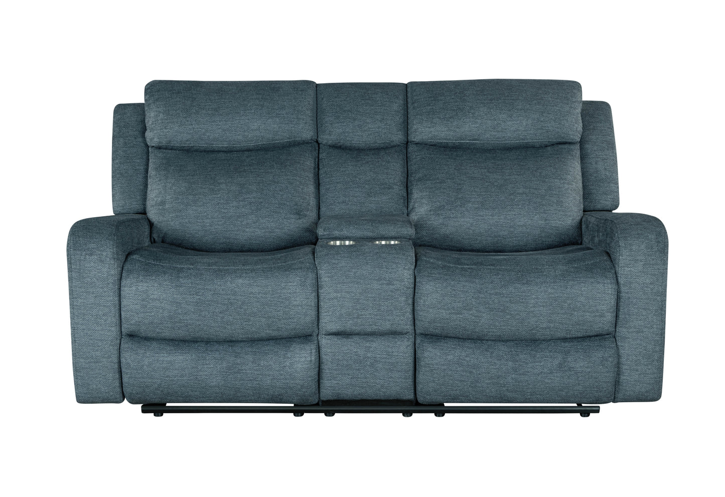 dana dark grey console reclining loveseat