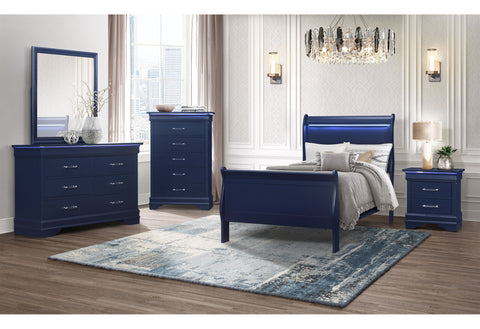 James Blue CHARLIE BLUE TWIN BED WITH LED