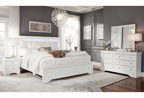 Amber White QUEEN BED WITH LED