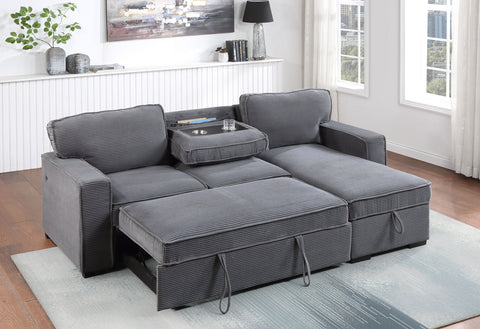 Jennifer Light Grey REVERSIBLE PULL OUT SOFA BED