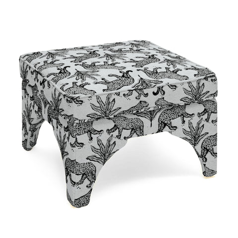 Elodie Savoy Leopard Performance Jacquard Ottoman - image 4