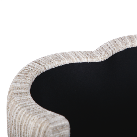 Noemie Monaco Cream Striped Jacquard Storage Accent Stool - image 4