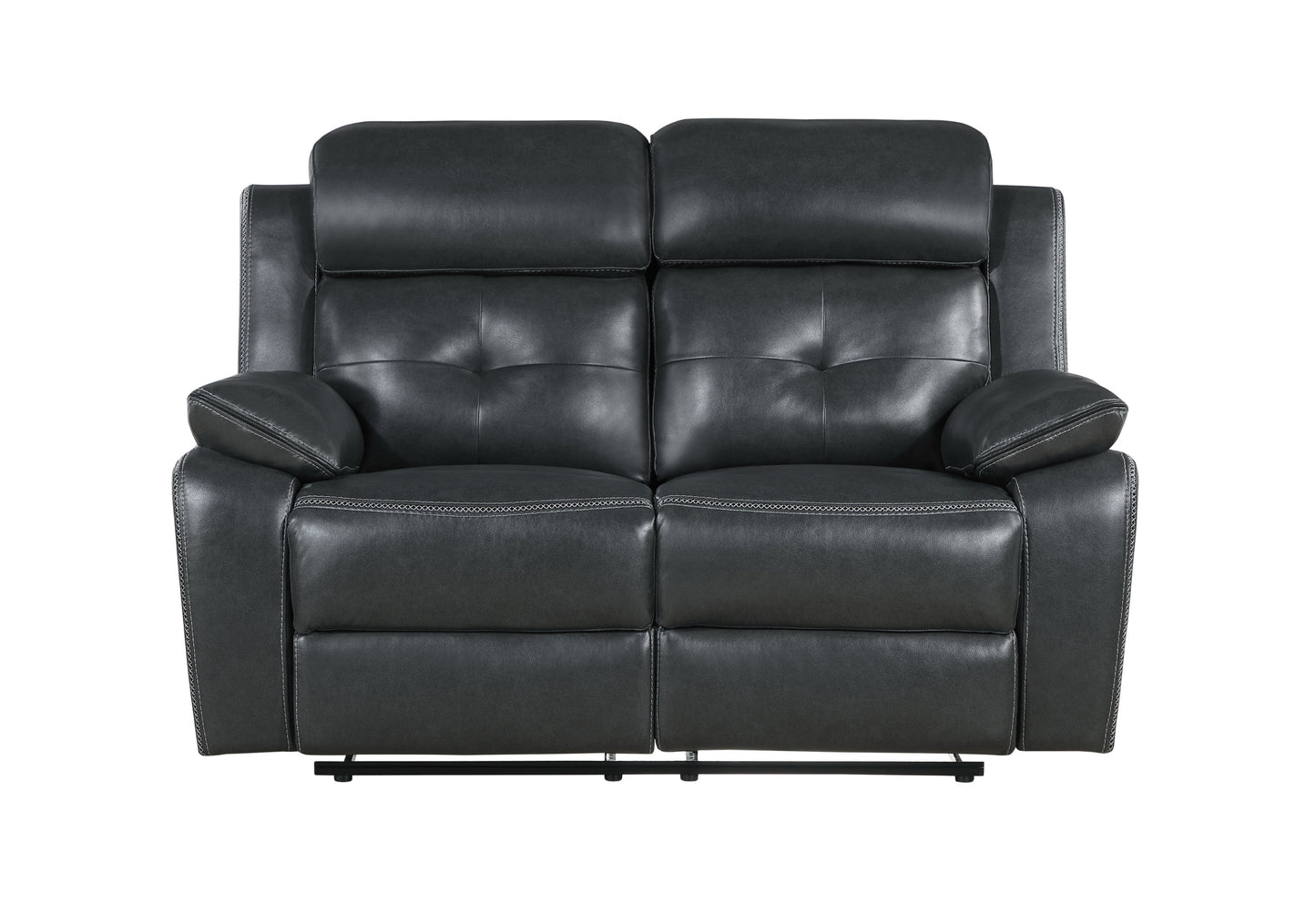 dean byson gry/blk welt reclining loveseat