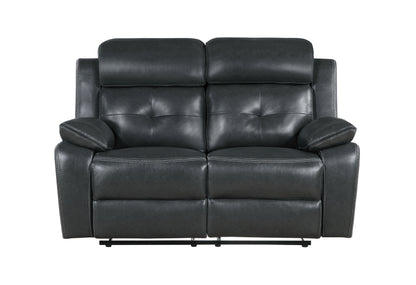Dean BYSON GRY/BLK WELT RECLINING LOVESEAT