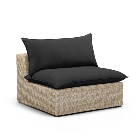 Ines Castaigne Performance Fabric &amp; Wicker Outdoor Armless Chair - image 2