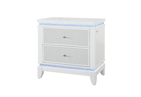 Riley White NIGHTSTAND WITH LED AND USB