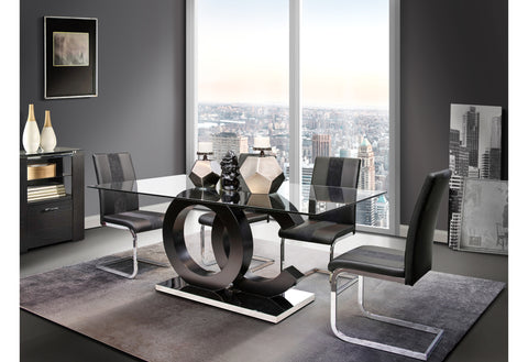 Linda Black DINING TABLE + 4 DC