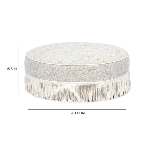 Margaux Valois Tasseled Round Ottoman - image 6