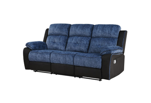 Dean Navy/Black RECLINING SOFA