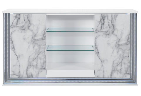 Abigail White Marble Buffet BUFFET WITH LED