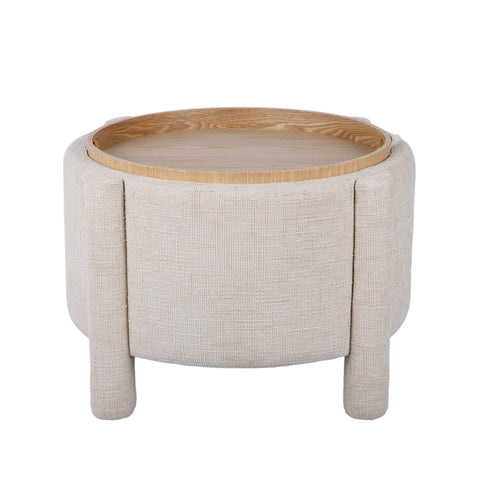 Amelie Capri Railroad Chenille Storage Stool With Reversible Tray Top - image 2