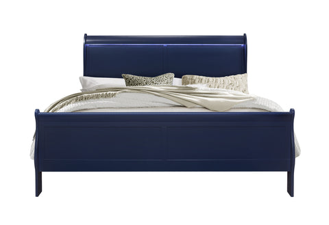 James Blue KING BED WITH LED