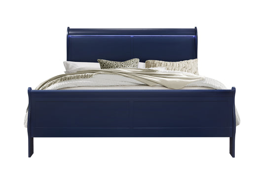 James Blue KING BED WITH LED
