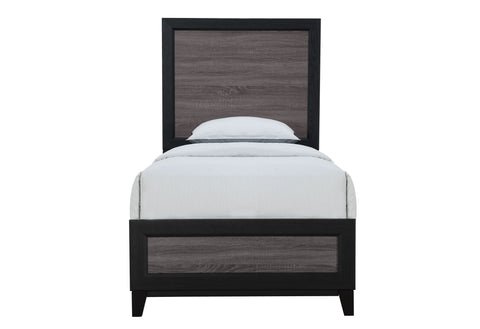 Anthony Grey/Black Youth TWIN BED, DRESSER, MIRROR AND NIGHTSTAND