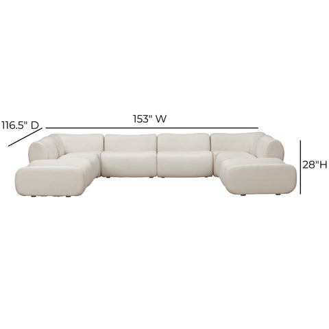 8-Piece Contract-Grade Upcycled Fabric Modular U-Sectional - image 9