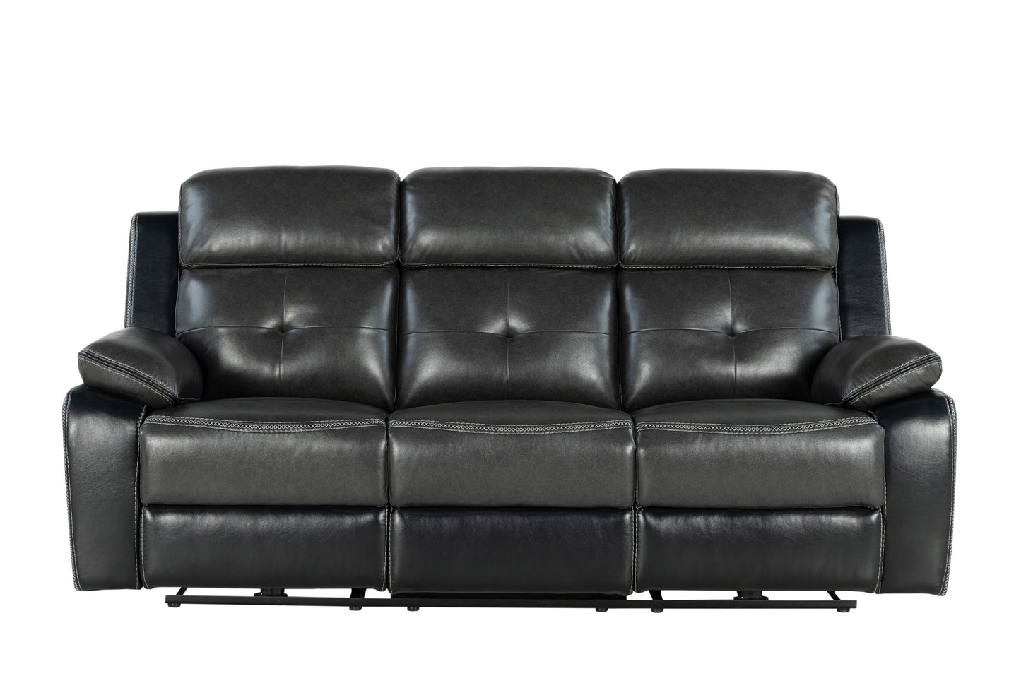 dean blanche charcoal/blanche black power power reclining sofa