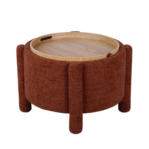 Amelie Capri Railroad Chenille Storage Stool With Reversible Tray Top - image 4