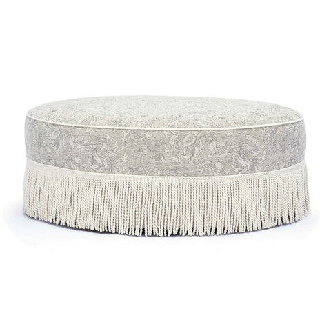 Margaux Valois Tasseled Round Ottoman - image 1