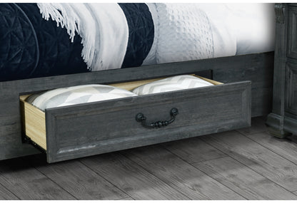 Alexa Grey Upholstered Bed,Rowan/Tatum Grey,Rowan/Tatum Grey Storage KING BED GROUP STORAGE
