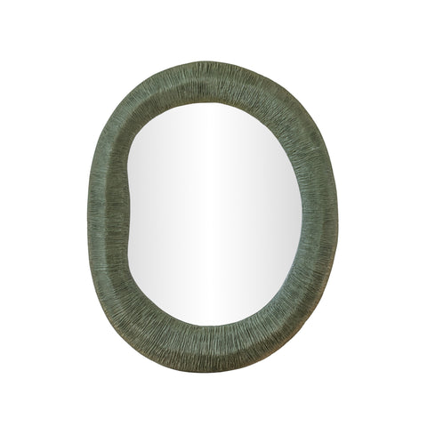 Anais Ravenna 22"X28" Ribbed Forest Green Fiberglass Thick Wall Mirror - image 3