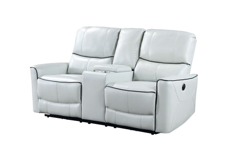 Avery Light Grey POWER CONSOLE RECLINING LOVESEAT